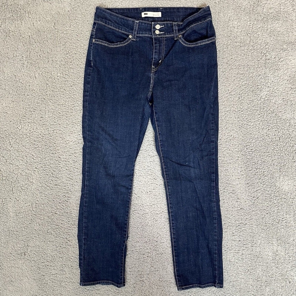 Levi's 529 Skinny Leg Curvy Womens Jeans Blue Size 14 Cotton Blend